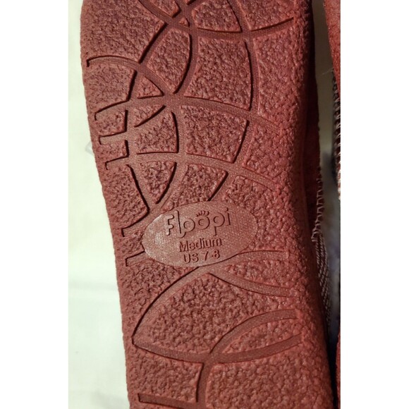 Floopi Maroon & Cream Ladies Slippers NWT Size 7/8 0051 - Picture 5 of 5